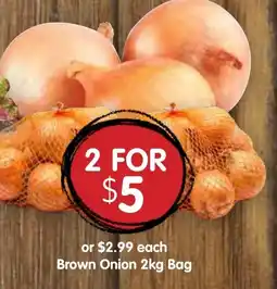 Spudshed Brown Onion 2kg Bag offer