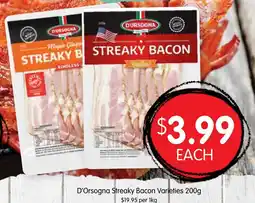 Spudshed D'Orsogna Streaky Bacon Varieties offer