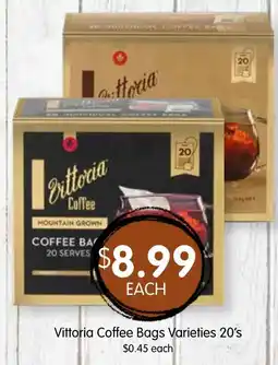 Spudshed Vittoria Coffee Bags Varieties 20's offer