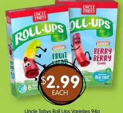 Spudshed Uncle Tobys Roll Ups Varieties offer