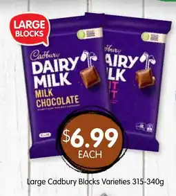 Spudshed Cadbury Dairy Milk Milk Chocolate Large Blocks Varieties offer