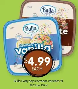 Spudshed Bulla Everyday Icecream Varieties offer