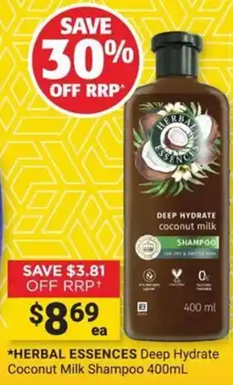 Cincotta Chemist Herbal Essences Deep Hydrate Coconut Milk Shampoo offer