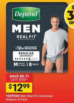 Cincotta Chemist Depend Men Real Fit Underwear offer
