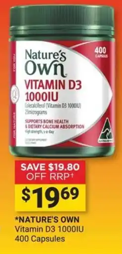 Cincotta Chemist Nature's Own Vitamin D3 1000IU offer