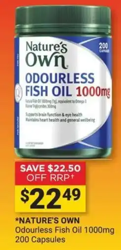 Cincotta Chemist Nature's Own Odourless Fish Oil 1000mg offer