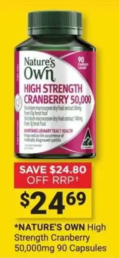 Cincotta Chemist Nature's Own High Strength Cranberry offer