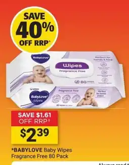 Cincotta Chemist BabyLove Baby Wipes Fragrance Free offer