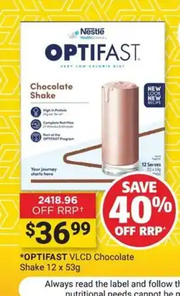 Cincotta Chemist Optifast VLCD Chocolate Shake offer