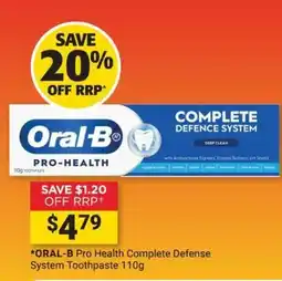 Cincotta Chemist Oral-B Pro Health Complete Defense System Toothpaste offer