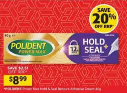 Cincotta Chemist Polident Power Max Hold & Seal Denture Adhesive Cream offer