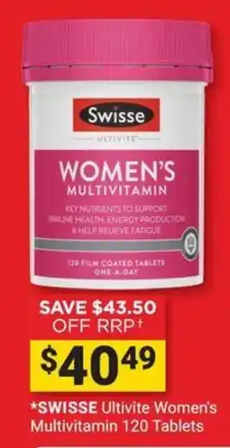 Cincotta Chemist Swisse Ultivite Women's Multivitamin offer