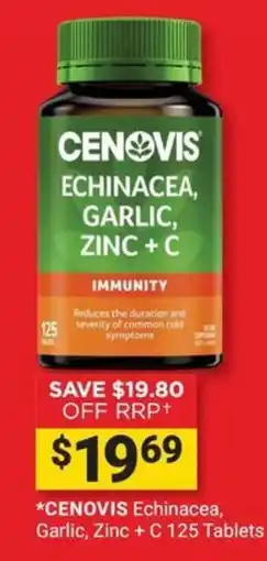 Cincotta Chemist Cenovis Echinacea, Garlic, Zinc + C offer