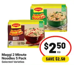 IGA Maggi 2 Minute Noodles 5 Pack Selected Varieties offer