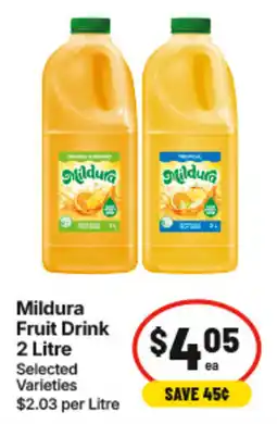 IGA Mildura Fruit Drink offer