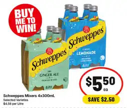 IGA Schweppes Mixers offer