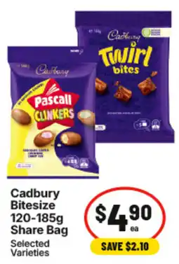 IGA Cadbury Bitesize Selected Varieties offer