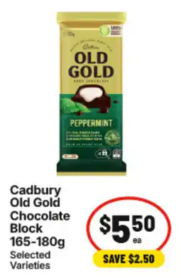 IGA Cadbury Old Gold Chocolate Block offer