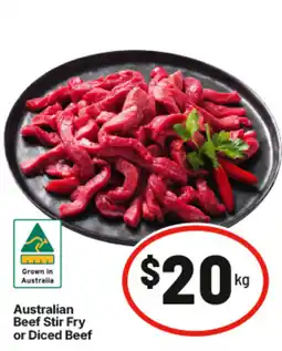 IGA Australian Beef Stir Fry or Diced Beef offer
