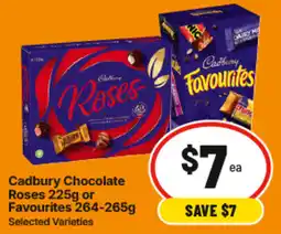 IGA Cadbury Chocolate Roses or Favourites offer