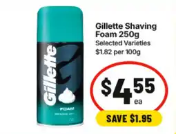 IGA Gillette Shaving Foam offer