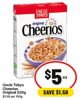 IGA Uncle Tobys Cheerios Original offer