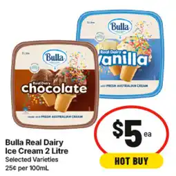 IGA Bulla Real Dairy Ice Cream 2 Litre offer