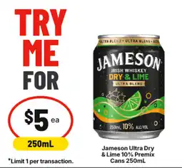 IGA Jameson Ultra Dry & Lime 10% Premix offer