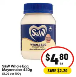 IGA S&W Whole Egg Mayonnaise offer