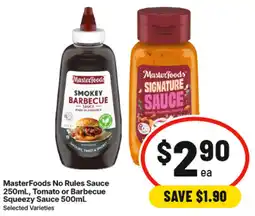 IGA MasterFoods No Rules Sauce offer
