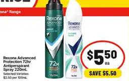 IGA Rexona Advanced Protection Antiperspirant Spray offer