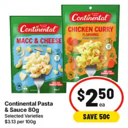 IGA Continental Pasta & Sauce offer