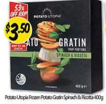 Potato Utopia Frozen Potato Gratin Spinach & Ricotta