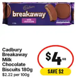 IGA Cadbury Breakaway Milk Chocolate Biscuits offer