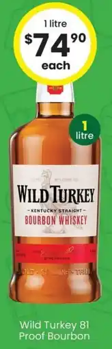 The Bottle O Wild Turkey 81 Proof Bourbon offer