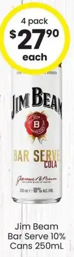 The Bottle O Jim Beam Bar Serve Cola offer