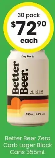 The Bottle O Better Beer Zero Carb Lager Block Cans offer