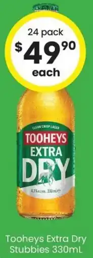 The Bottle O Tooheys Extra Dry Stubbies offer