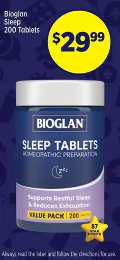 Star Discount Chemist Bioglan Sleep Tablets offer