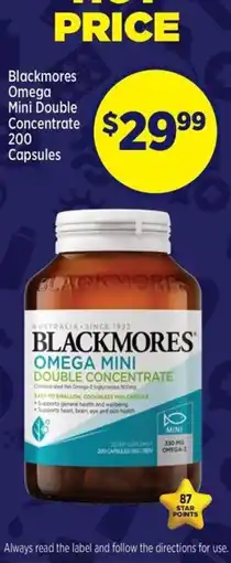 Star Discount Chemist Blackmores Omega Mini Double Concentrate offer
