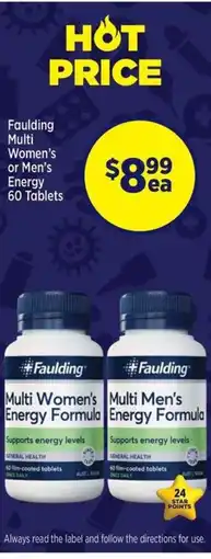 Star Discount Chemist Faulding Multi Women's Energy Formula offer