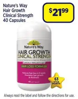 Star Discount Chemist Nature's Way Hair Growth Clinical Strength offer