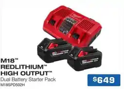 Burson Auto Parts M18 REDLITHIUM HIGH OUTPUT Dual Battery Starter Pack offer