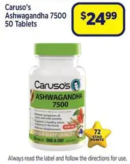 Star Discount Chemist Caruso's Ashwagandha 7500 offer