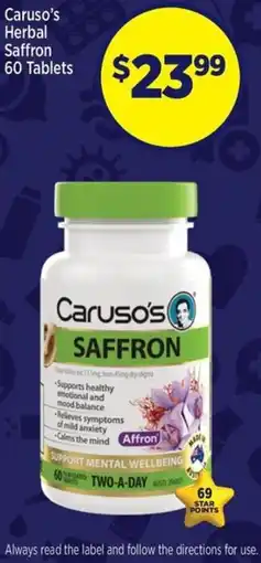 Star Discount Chemist Caruso's Saffron offer