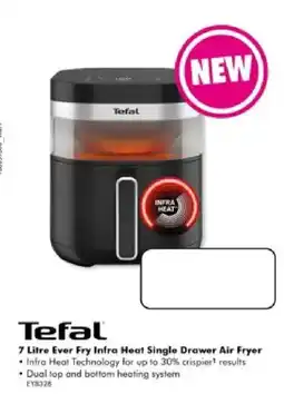 The Good Guys Tefal 7 Litre Ever Fry Infra Heat Single Drawer Air Fryer offer