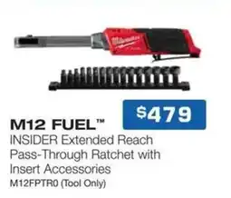 Burson Auto Parts M12 FUEL INSIDER Extended Reach Pass-Through Ratchet with Insert Accessories offer