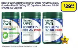 Star Discount Chemist Nature's Own Concentrated Fish Oil Omega Mini offer