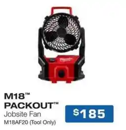 Burson Auto Parts M18 PACKOUT Jobsite Fan offer
