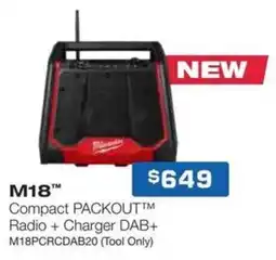 Burson Auto Parts M18 Compact PACKOUT Radio + Charger DAB+ offer